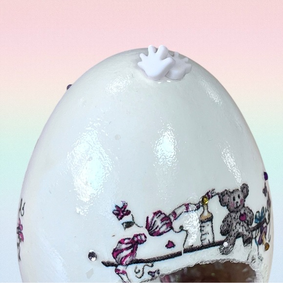 New 𝑯𝒂𝒏𝒅𝒎𝒂𝒅𝒆 Baby Decorative Goose Egg OOAK Gift - Picture 10 of 13
